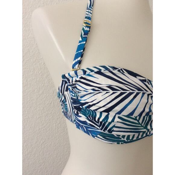 Bleu Rod Beattie Bikini Top Halter Tropical Blue Swimwear - Picture 5 of 10